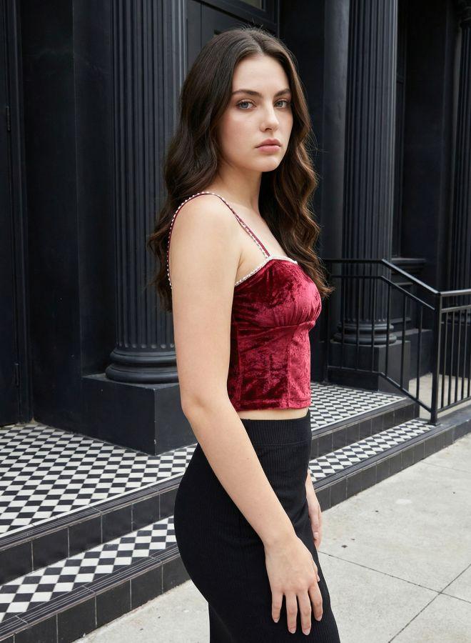 Freehand Women Fitted Solid Square Neck Sleeveless Gathered Top - Image 1